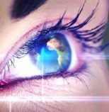 Earth Day 2019, Shutterstock image of woman and the world in her eye.
